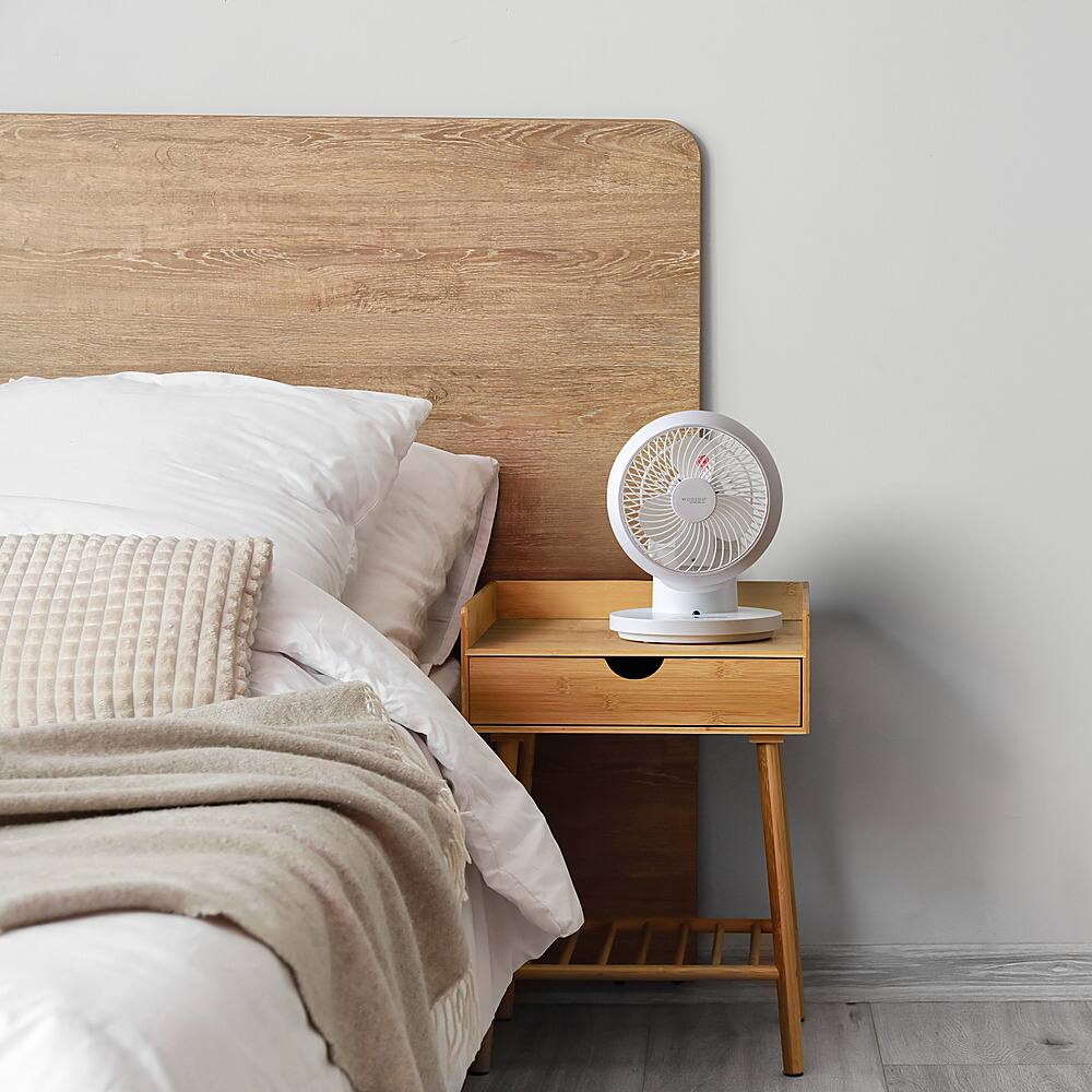 Angle. WOOZOO - IRIS USA WOOZOO Fan with Remote, 360° Oscillating Fan, Desk Fan - White.