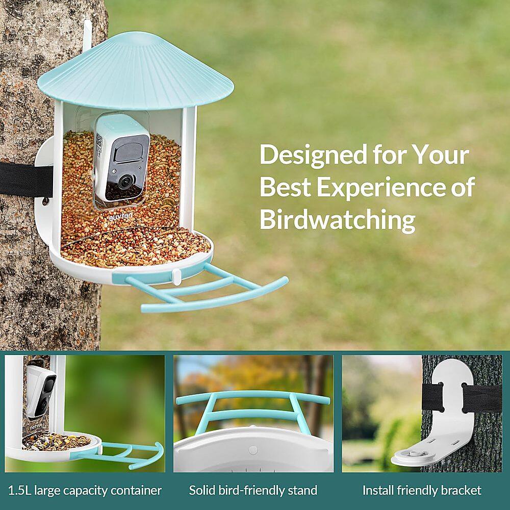 Designed for Your Best Experience of Birdwatching:
1.5L large capacity container
Solid bird-friendly stand
Install friendly bracket