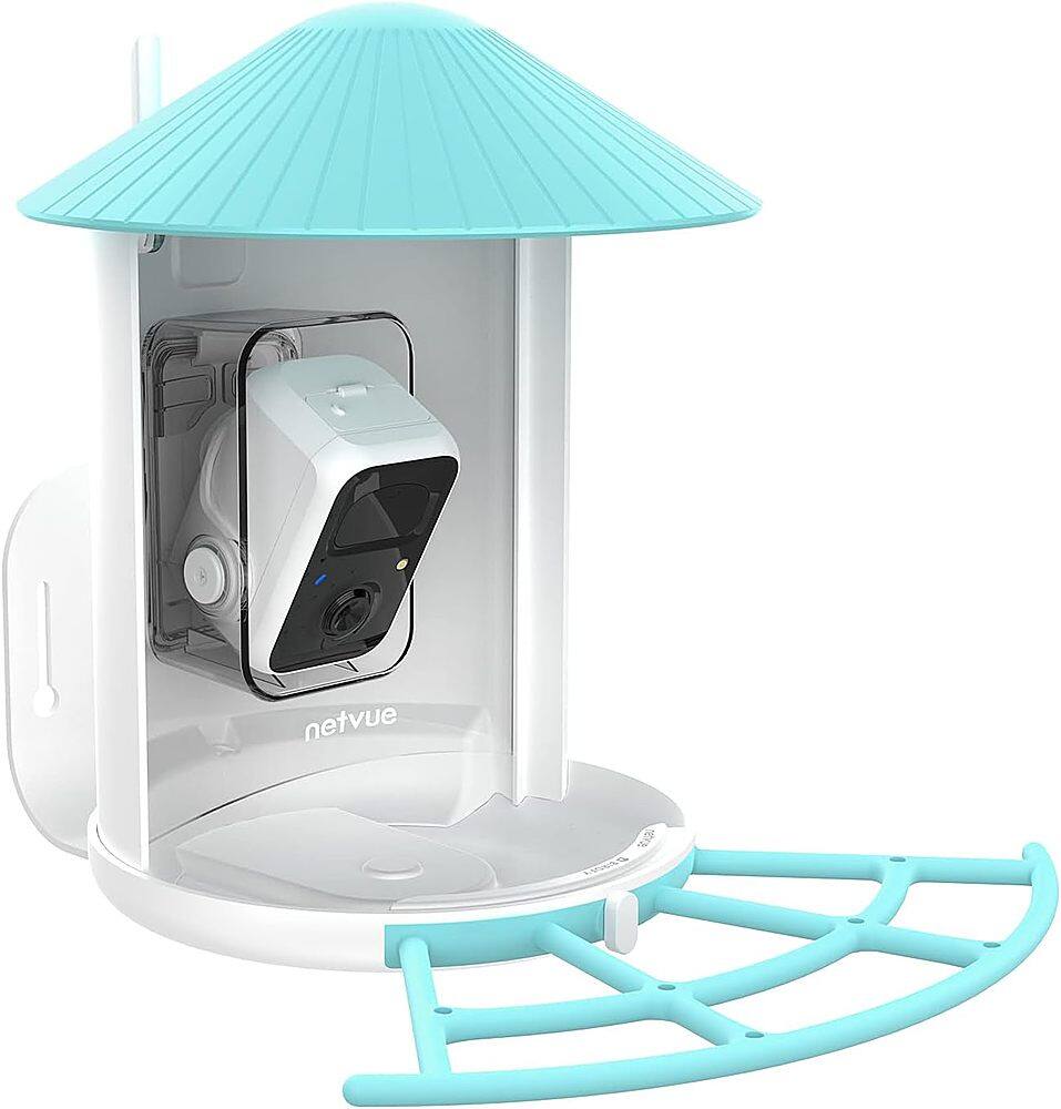 Angle. BIRDFY - Pro Perch Extension For Birdfy Smart Bird Feeders - Blue.