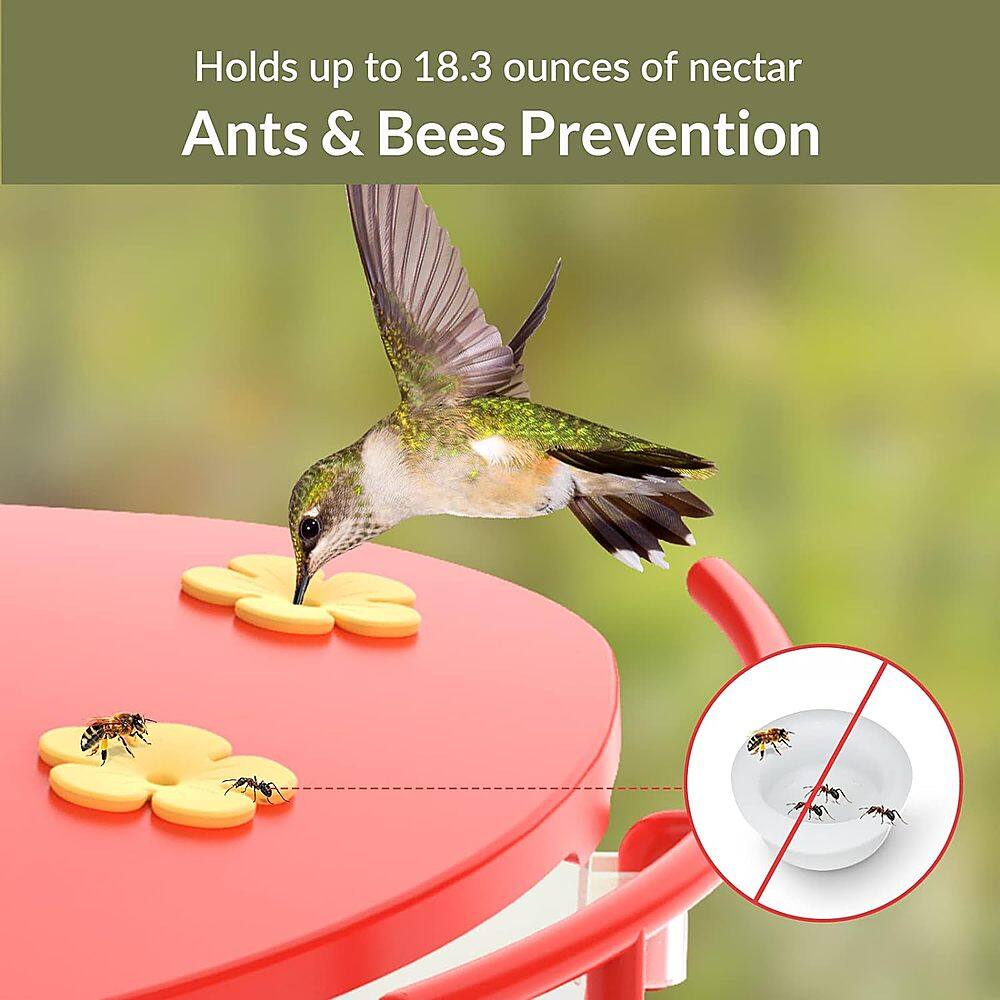 Holds up to 18.3 ounces of nectar. Ants & Bees Prevention.