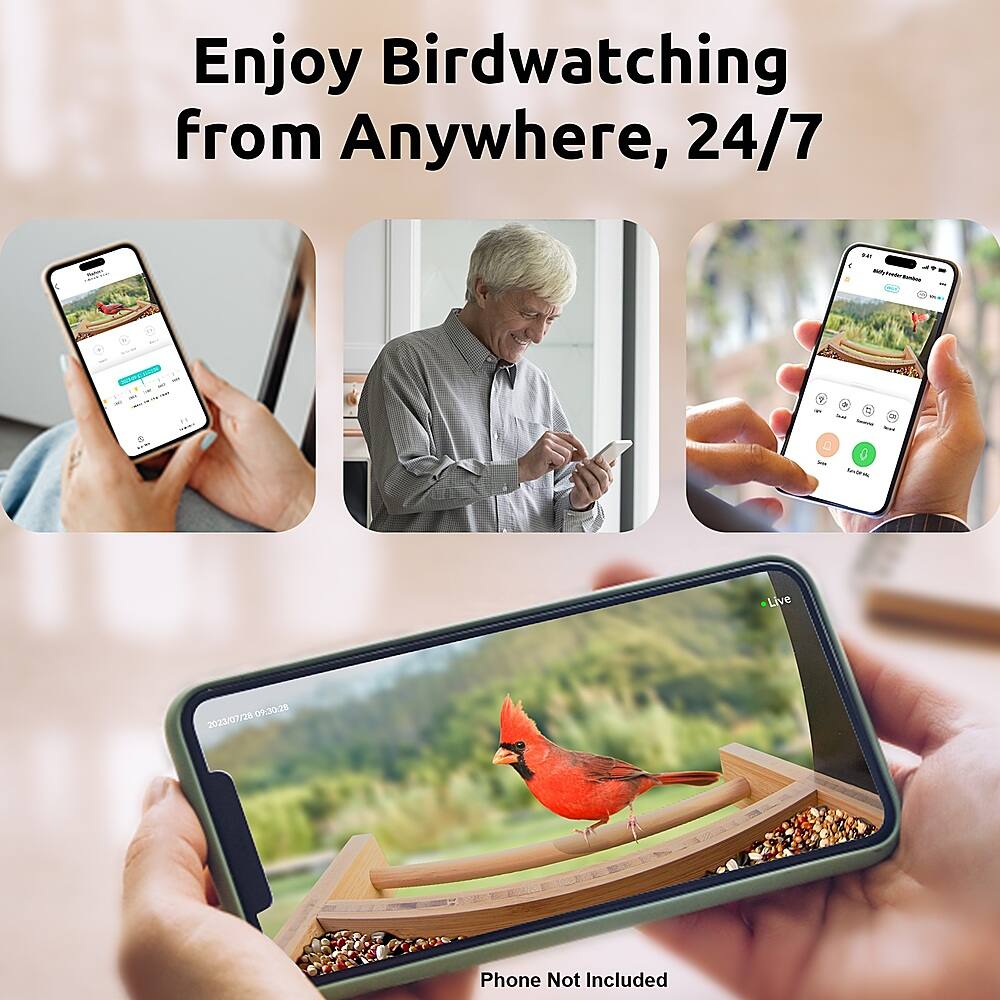 Enjoy Birdwatching from Anywhere, 24/7 - - - Phone Not Included