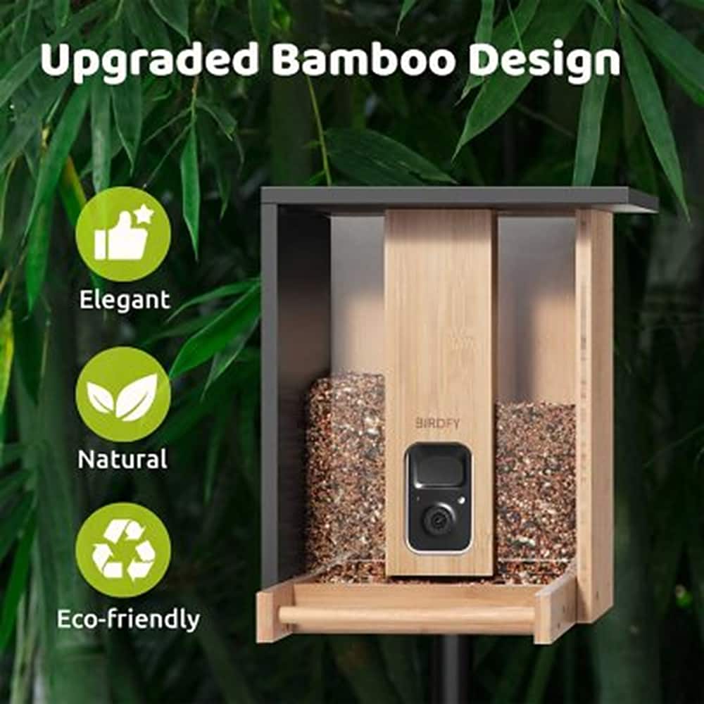 Upgraded Bamboo Design Elegant Natural BIRDFY Eco-friendly