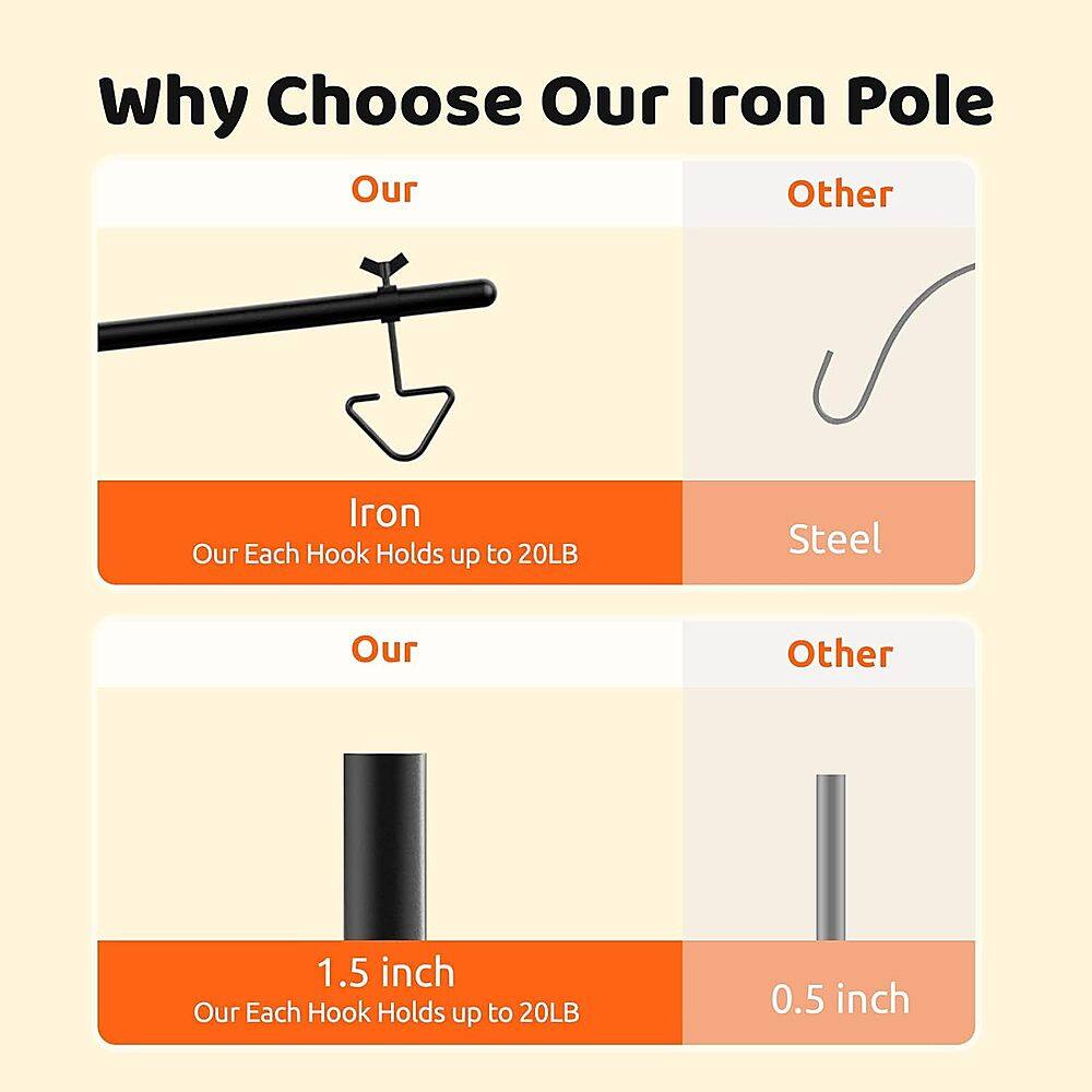 Why Choose Our Iron Pole:

* Our iron pole is made of high-quality steel, ensuring durability and strength.
* Each hook on our iron pole can hold up to 20 pounds, making it suitable for various fishing and outdoor activities.
* Our iron pole is designed to be sturdy and reliable, providing a secure and stable base for your hooks.

Our Other Iron:

* Our other iron is made of the same high-quality steel as our iron pole, ensuring durability and strength.
* Each hook on our other iron can hold up to 20 pounds, making it suitable for various fishing and outdoor activities.
* Our other iron is designed to be sturdy and reliable, providing a secure and stable base for your hooks.

Our Each Hook Holds up to 20LB Steel:

* Our each hook is made of high-quality steel, ensuring durability and strength.
* Each hook on our iron pole can hold up to 20 pounds, making it suitable for various fishing and outdoor activities.
* Our each hook is designed to be sturdy and reliable, providing a secure and stable base for your hooks.

Our Other 1.5 inch:

* Our other 1.5 inch iron is made of high-quality steel, ensuring durability and strength.
* Each hook on our other 1.5 inch iron can hold up to 20 pounds, making it suitable for various fishing and outdoor activities.
* Our other 1.5 inch iron is designed to be sturdy and reliable, providing a secure and stable base for your hooks.

Our Each Hook Holds up to 20LB 0.5 inch:

* Our each hook is made of high-quality steel, ensuring durability and strength.
* Each hook on our iron pole can hold up to 20 pounds, making it suitable for various fishing and outdoor activities.
* Our each hook is designed to be sturdy and reliable, providing a secure and stable base for your hooks.