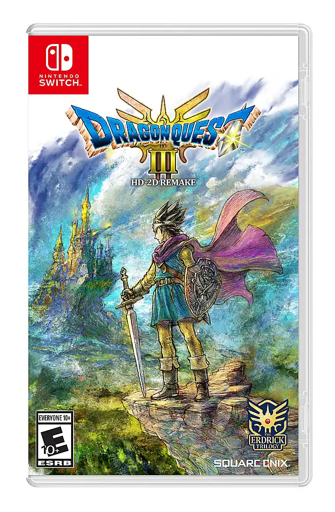 DRAGON QUEST III HD-2D REMAKE NINTENDO SWITCH ARABONOU WESK QUES TM III EVERYONE 10+ ESRB THE ERDRICK TRILOGY SQUARE ENIX