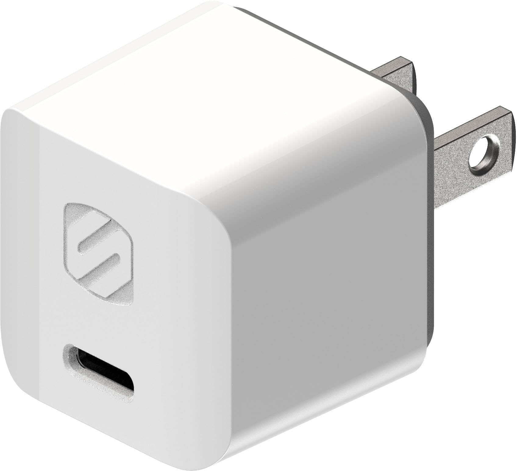 Scosche - PowerVolt 30W Mini Cube USB-C PPS Fast Wall Charger - White - Front_Zoom