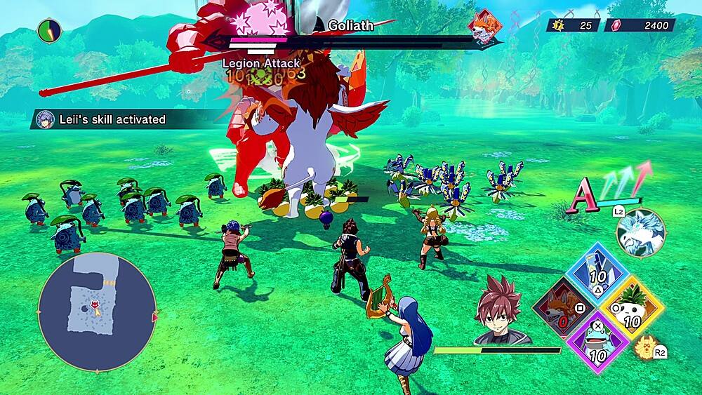 Goliath 25 2400 Legion Attack 10003 10 63 Leii's skill activated M a A121 A L2 10 A O 0 x 10 R2 10 A