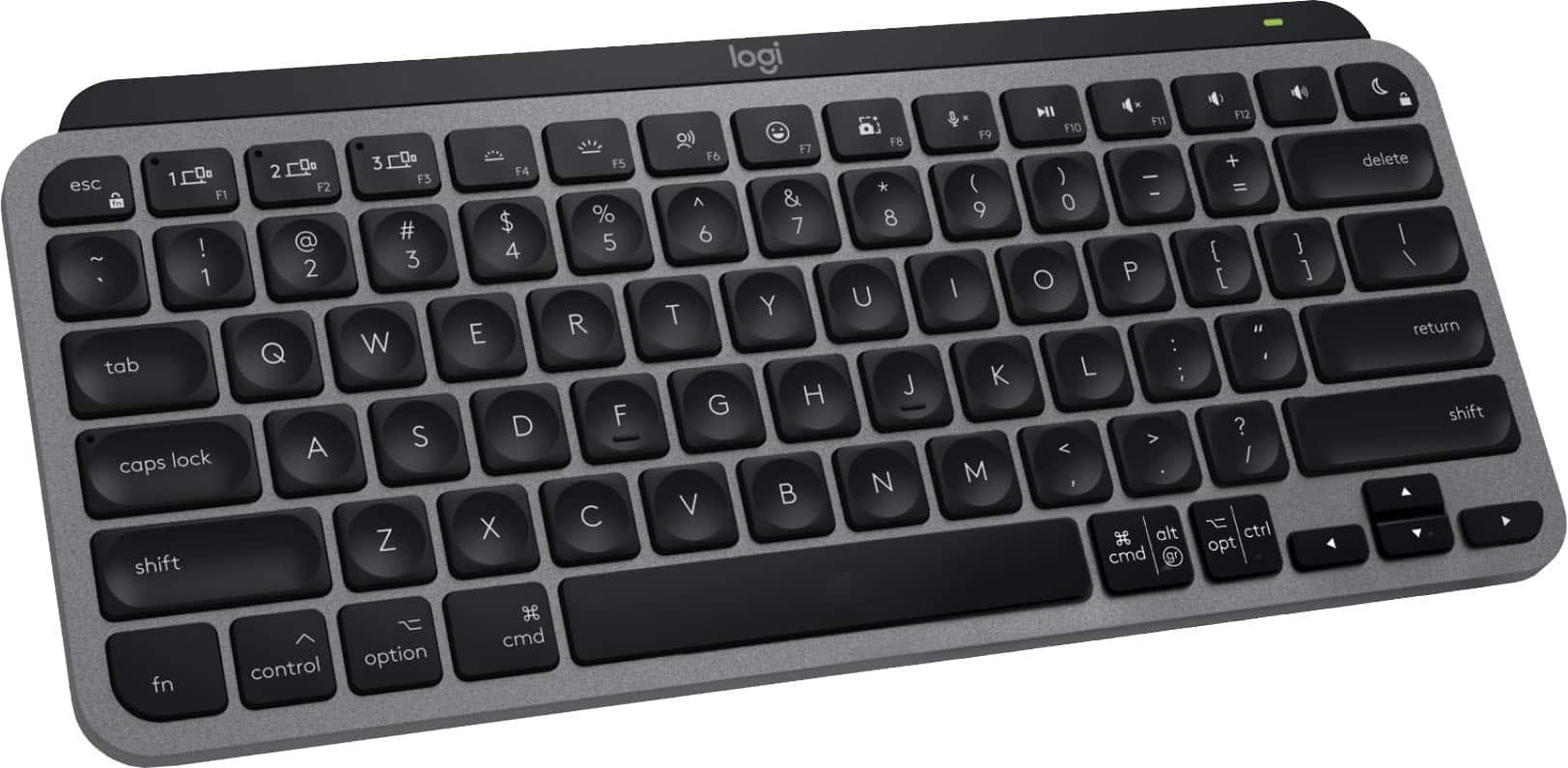 Logitech - MX Keys Mini TKL Wireless Bluetooth Scissor Mini MX Keys Switch Keyboard for Apple mac OS, iPad OS with Backlit Keys - Space Gray