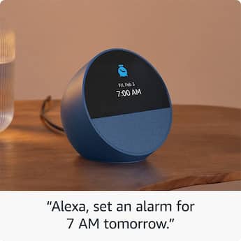 Amazon Echo Spot (2024 release), Smart alarm clock with vibrant Amazon Echo Spot (2024 release), Smart alarm clock with vibrant