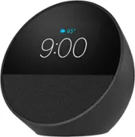 Amazon - Echo Spot (2024 release), Smart alarm clock with vibrant sound and Alexa - Black - Front_Zoom