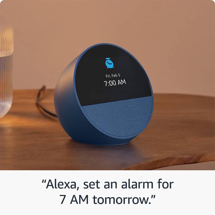 Amazon Echo Spot (2024 release), Smart alarm clock with vibrant Amazon Echo Spot (2024 release), Smart alarm clock with vibrant
