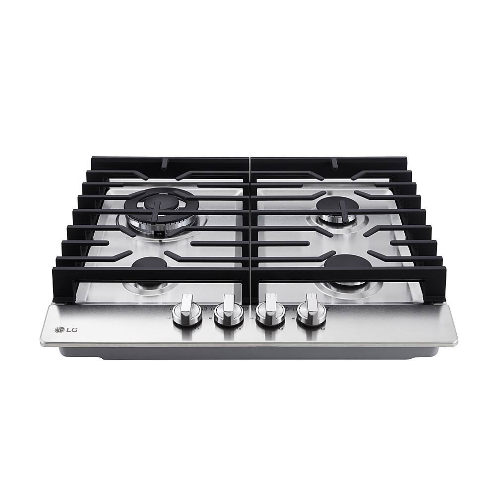 Angle. LG - 24" Built-in Gas Cooktop with 4 Burners and 14K UltraHeat Burner - Stainless Steel.
