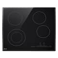 LG - 24-in Wide Built-In Electric Cooktop with 4 Elements and SmoothTouch Glass Controls - Black