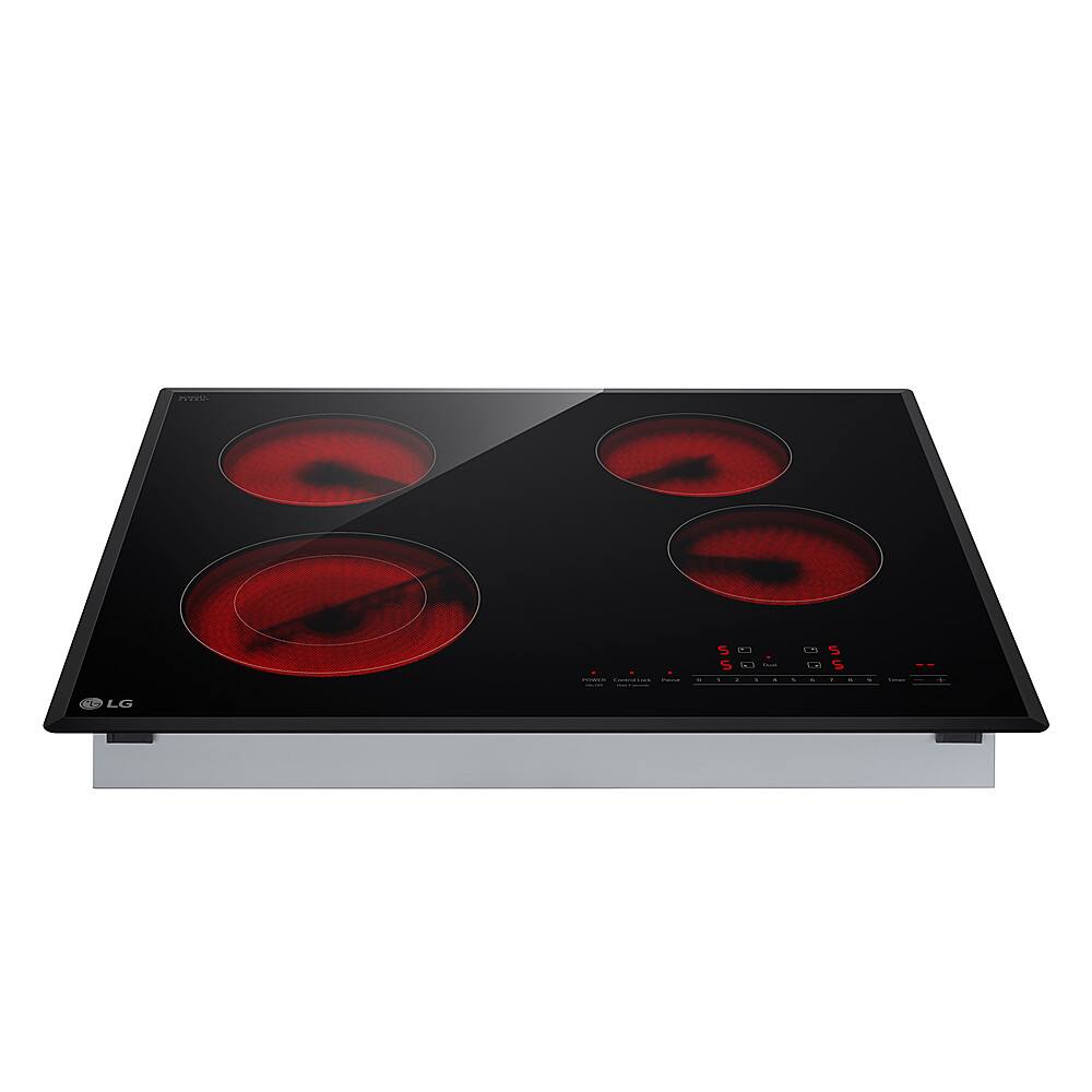 Alt View 11. LG - 24" Built-In Electric Cooktop with 4 Elements and SmoothTouch Glass Controls - Black.