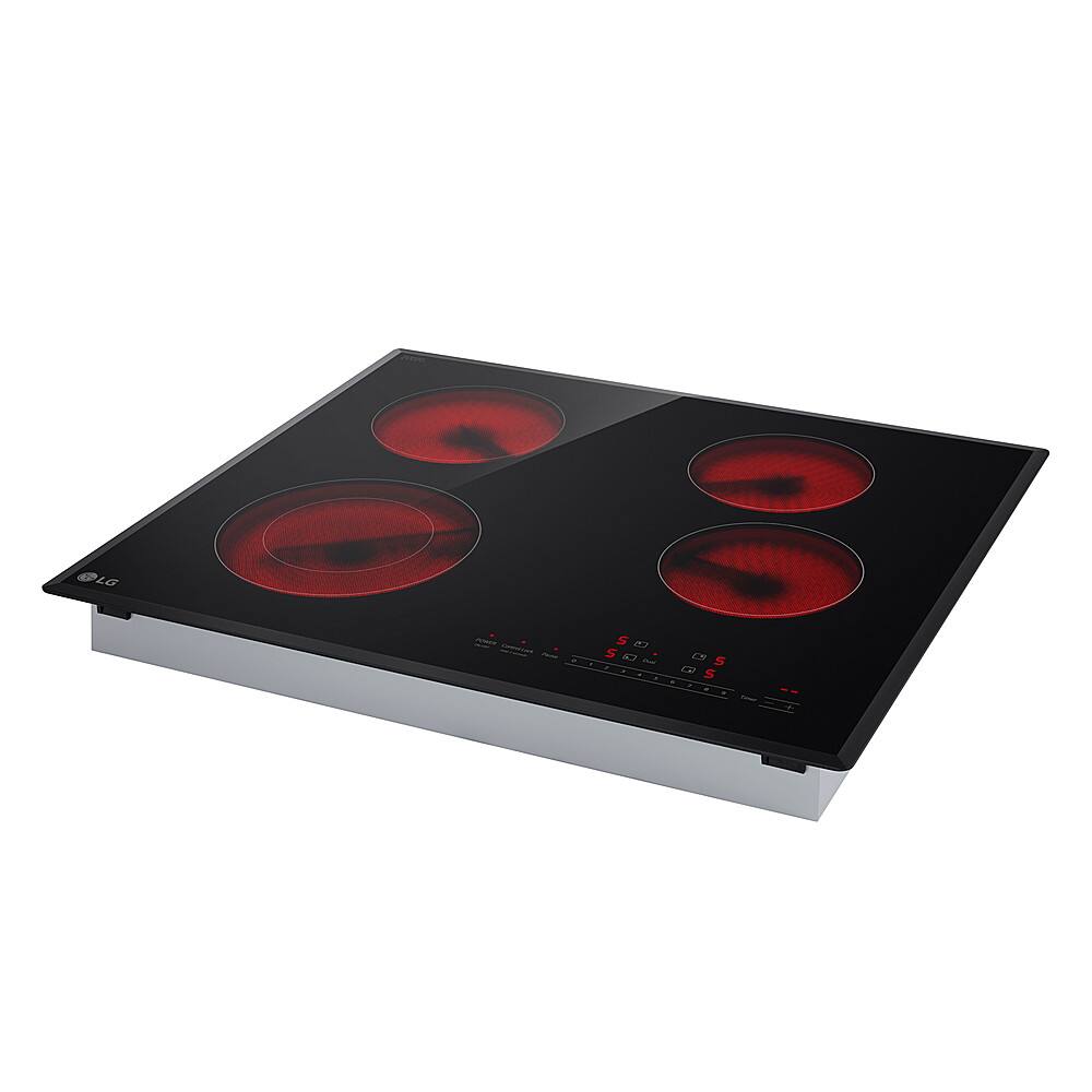 Alt View 15. LG - 24" Built-In Electric Cooktop with 4 Elements and SmoothTouch Glass Controls - Black.