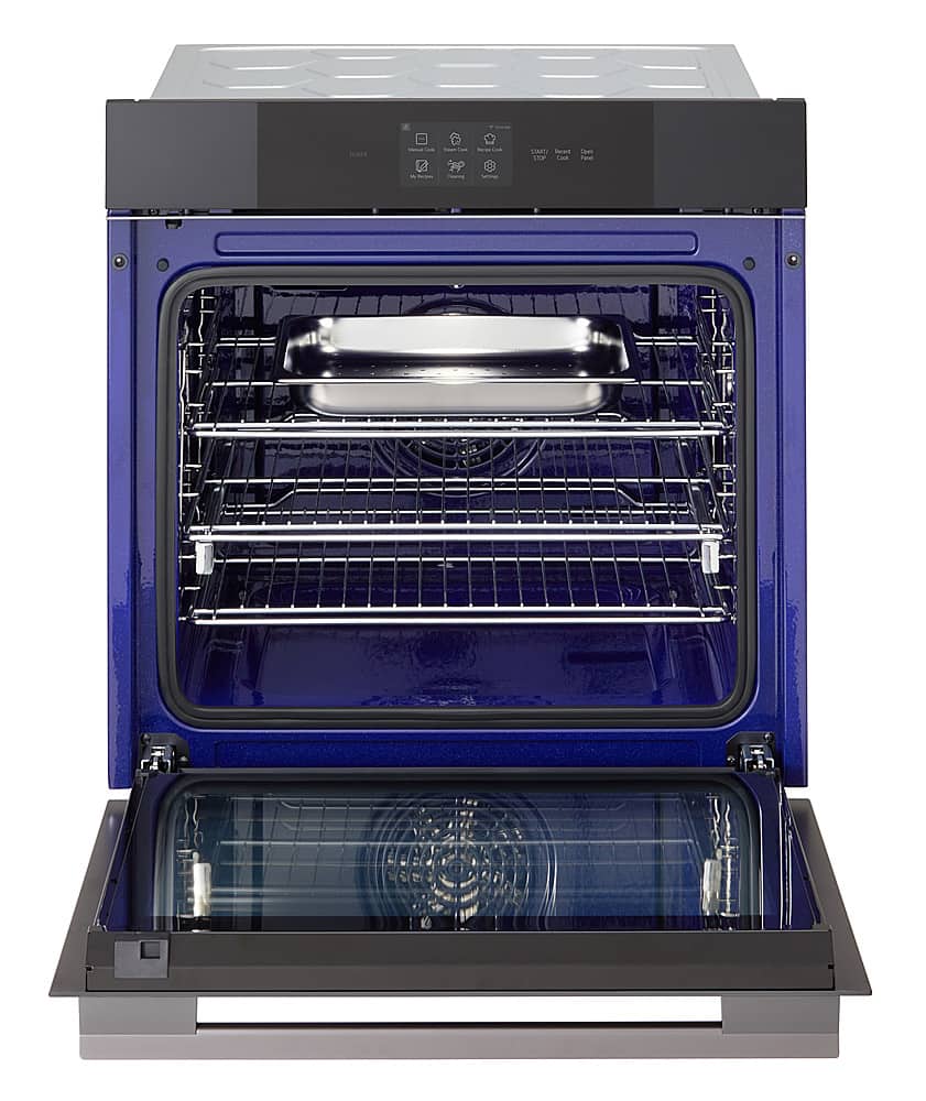 Alt View 11. LG - 24" Built-In Smart Single Electric True Convection Wall Oven with Steam Sous Vide - Matte Black.