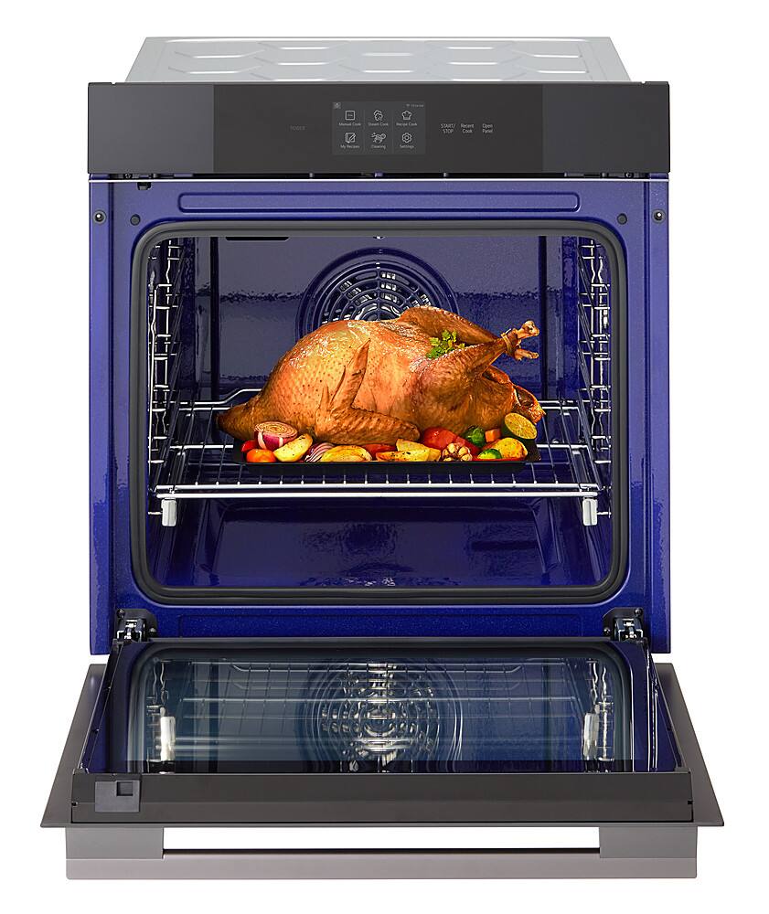 Alt View 12. LG - 24" Built-In Smart Single Electric True Convection Wall Oven with Steam Sous Vide - Matte Black.