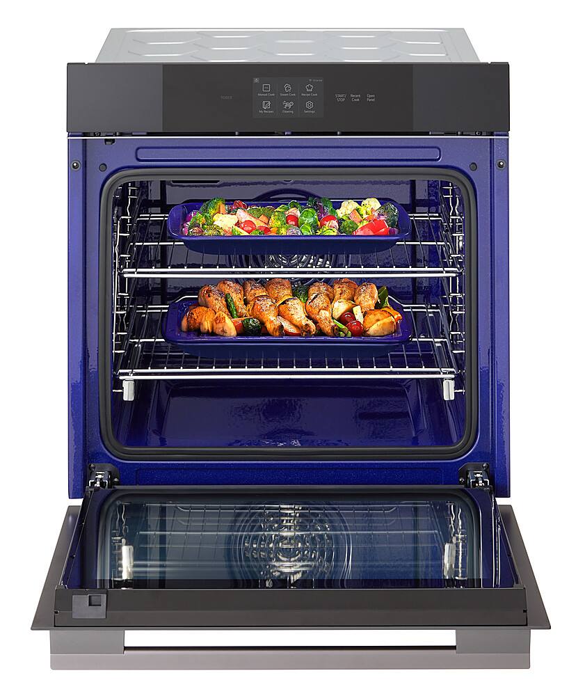 Alt View 13. LG - 24" Built-In Smart Single Electric True Convection Wall Oven with Steam Sous Vide - Matte Black.