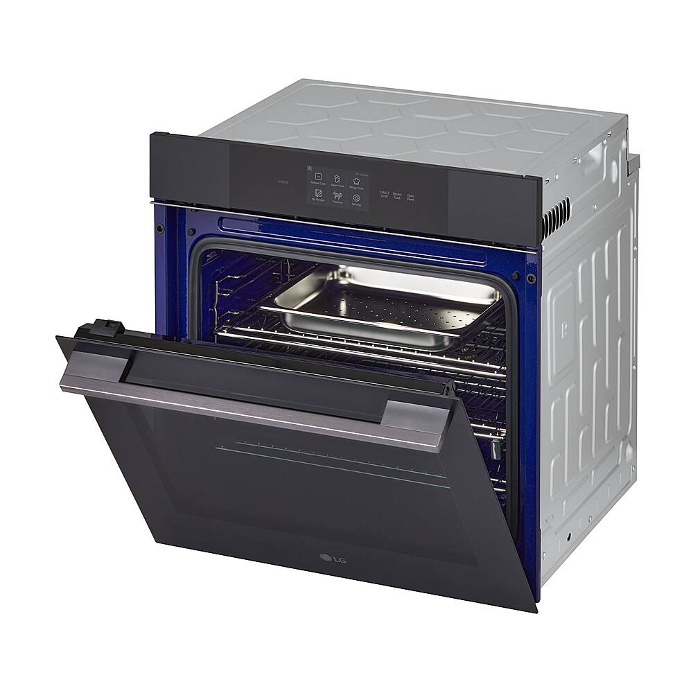 Alt View 14. LG - 24" Built-In Smart Single Electric True Convection Wall Oven with Steam Sous Vide - Matte Black.