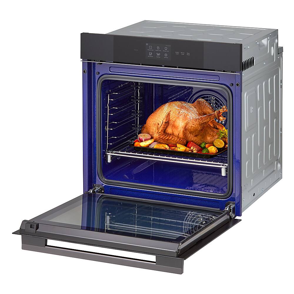 Alt View 17. LG - 24" Built-In Smart Single Electric True Convection Wall Oven with Steam Sous Vide - Matte Black.