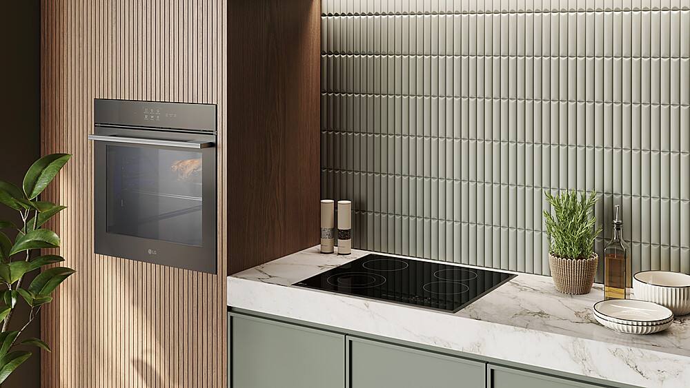 Alt View 23. LG - 24" Built-In Smart Single Electric True Convection Wall Oven with Steam Sous Vide - Matte Black.