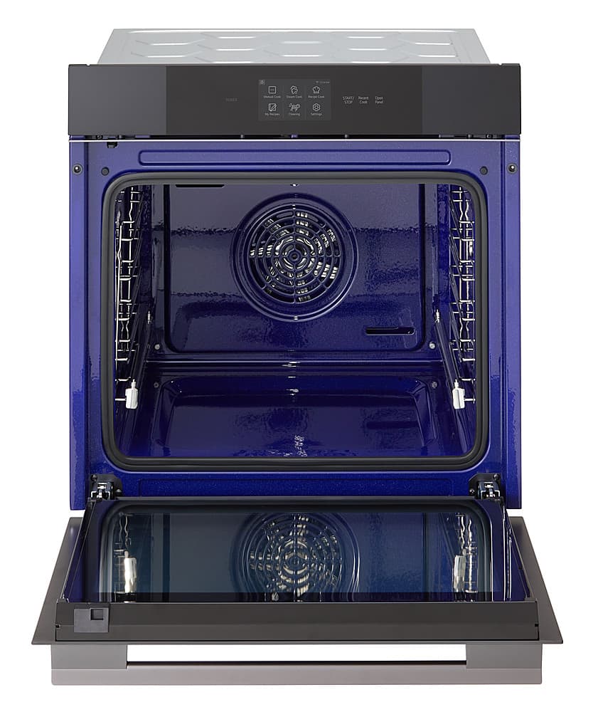 Alt View 2. LG - 24" Built-In Smart Single Electric True Convection Wall Oven with Steam Sous Vide - Matte Black.