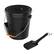 Front. Pure Garden - Pure Garden 4.75Gal Ash Bucket with Lid and Shovel - Black.