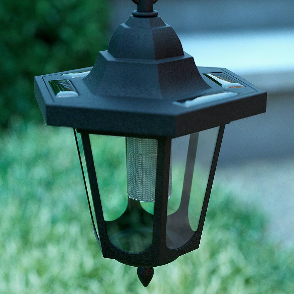 Alt View 13. Pure Garden - Pure Garden 26” Hanging Solar Coach Lights-2 Piece - Black.
