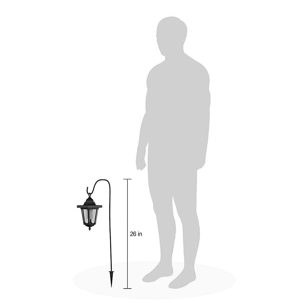 Alt View 15. Pure Garden - Pure Garden 26” Hanging Solar Coach Lights-2 Piece - Black.