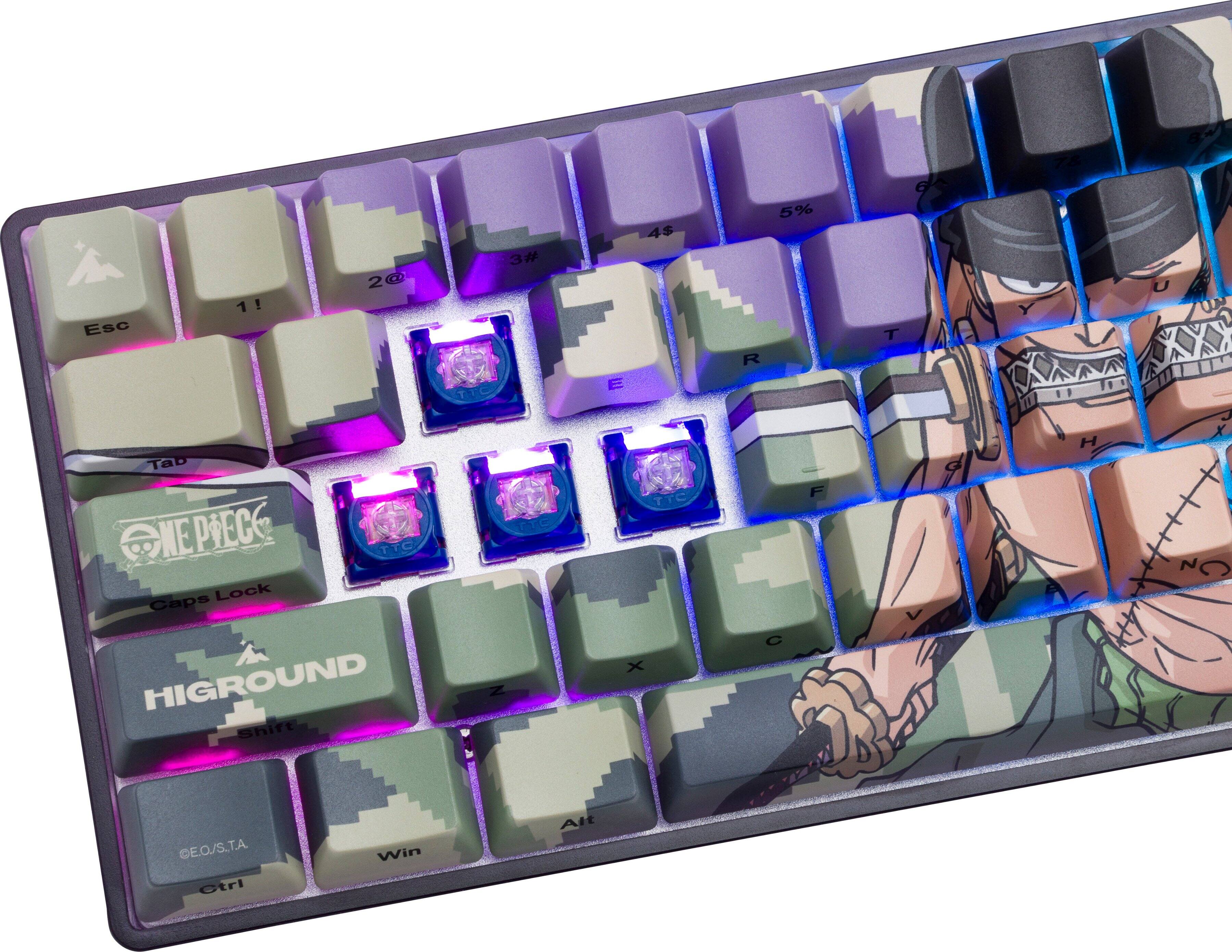 Alt View 19. Higround - Basecamp 65 Zoro 65% Wired Mechanical Lubed TTC Neptune Linear Switch Gaming Keyboard with RGB Backlighting - Green.