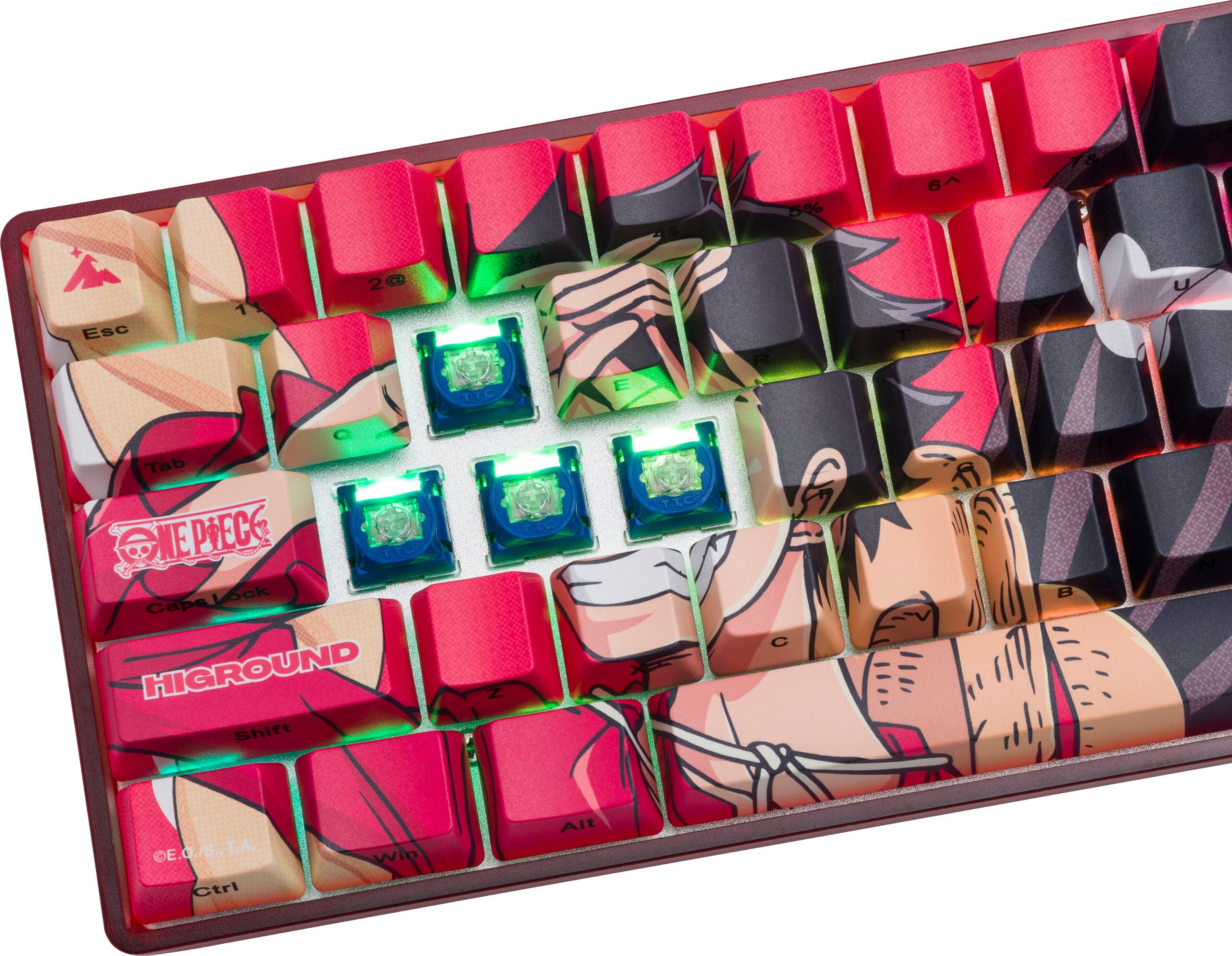 Alt View 19. Higround - Basecamp 65 Luffy 65% Wired Mechanical Lubed TTC Neptune Linear Switch Gaming Keyboard with RGB Backlighting - Red.