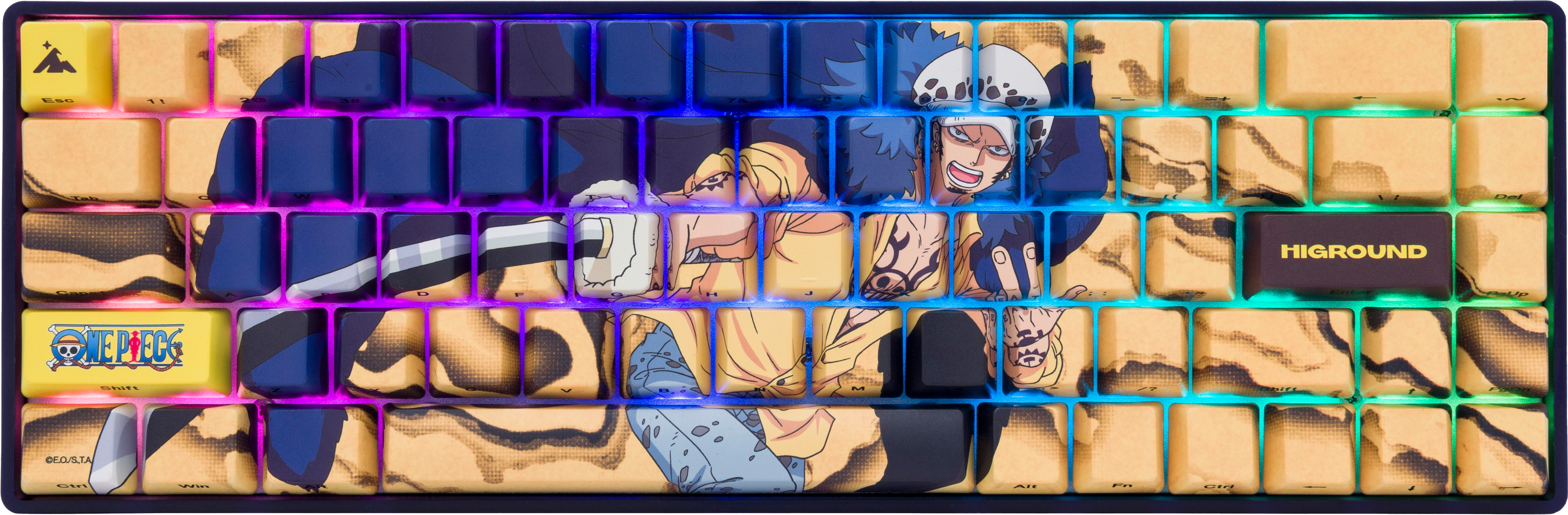 Front. Higround - Basecamp 65 Law 65% Wired Mechanical Lubed TTC Neptune Linear Switch Gaming Keyboard with RGB Backlighting - Yellow.