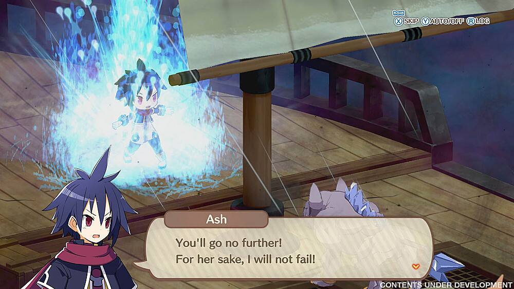 Group:
* You'll go no further! For her sake, I will not fail!
Corrected text:
* You'll go no further! For her sake, I will not fail!