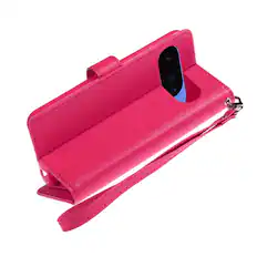 Front. Kitcheniva - Case PU Leather Wallet With Wrist Strap And Tempered Glass For Google Pixel 11/11 Pro Hot Pink - Hot Pink.