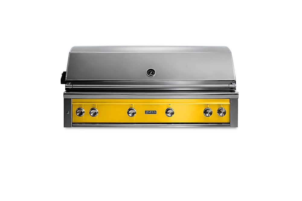 Angle. Lynx - Professional 54-inch Built-In Gas Grill - California Poppy.