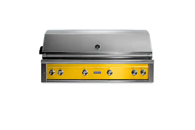 Angle. Lynx - Professional 54-inch Built-In Gas Grill - California Poppy.