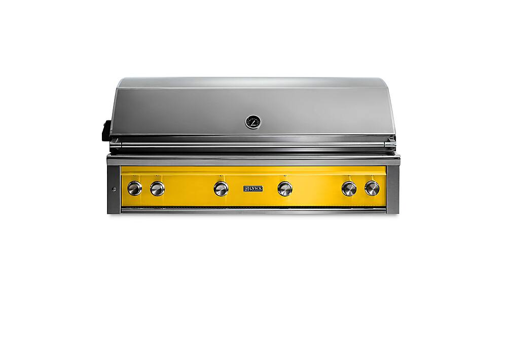 Angle. Lynx - Professional 54-inch Built-In Gas Grill - California Poppy.