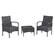 Front. Lavish Home - Lavish Home 3PC Rattan Patio Furniture Set, Black - Black.