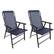 Front. Pure Garden - Pure Garden Folding Camping Chairs – Set of 2 Lawn Chairs, Navy - Navy.