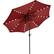 Front. Villacera - Villacera 9FT Solar LED Patio Umbrella, Red - Red.