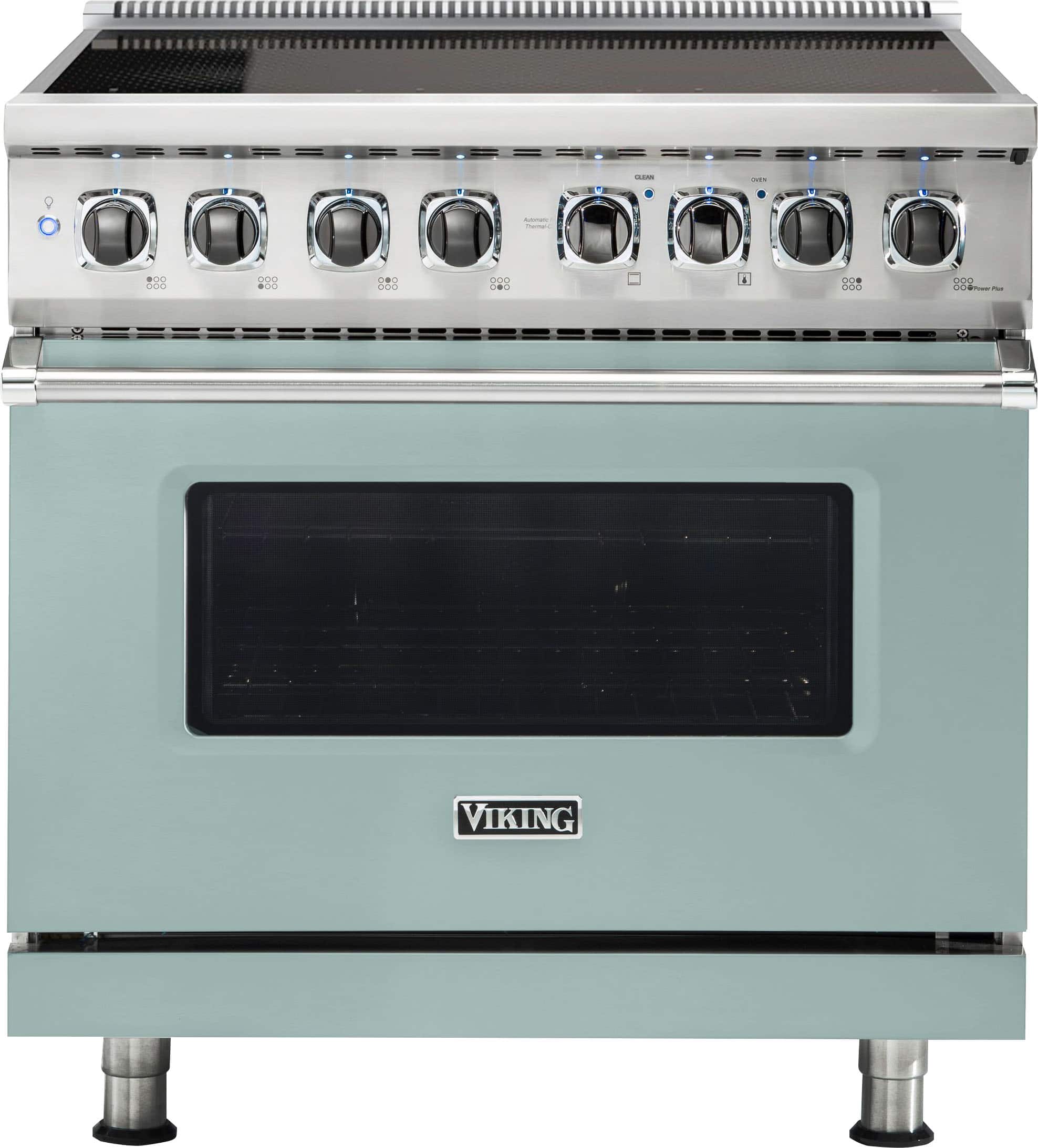 Front. Viking - 5 Series 5.6 Cu. Ft. Freestanding Electric Induction Range - Splash.
