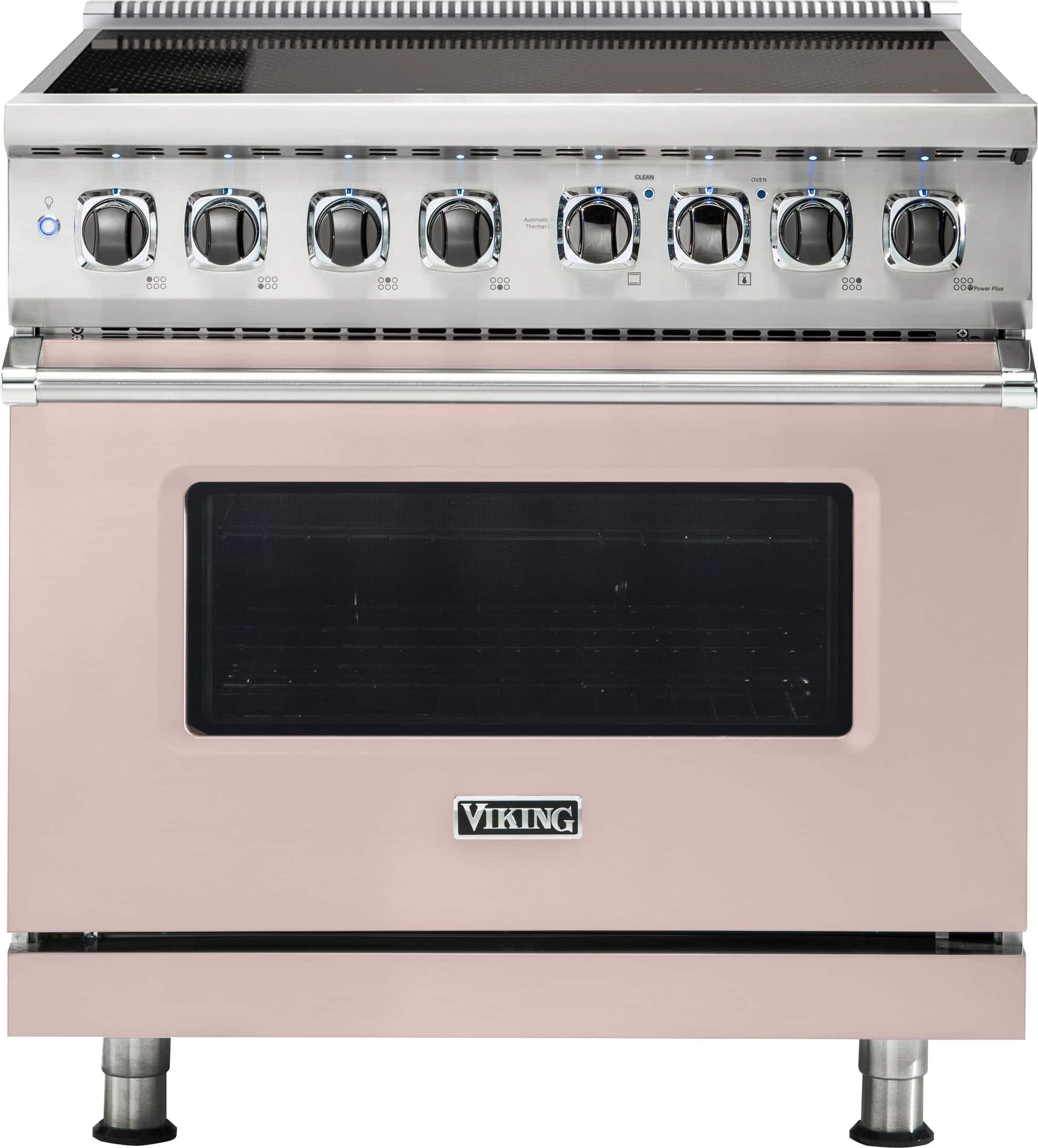 Front. Viking - 5 Series 5.6 Cu. Ft. Freestanding Electric Induction Range - Blush.