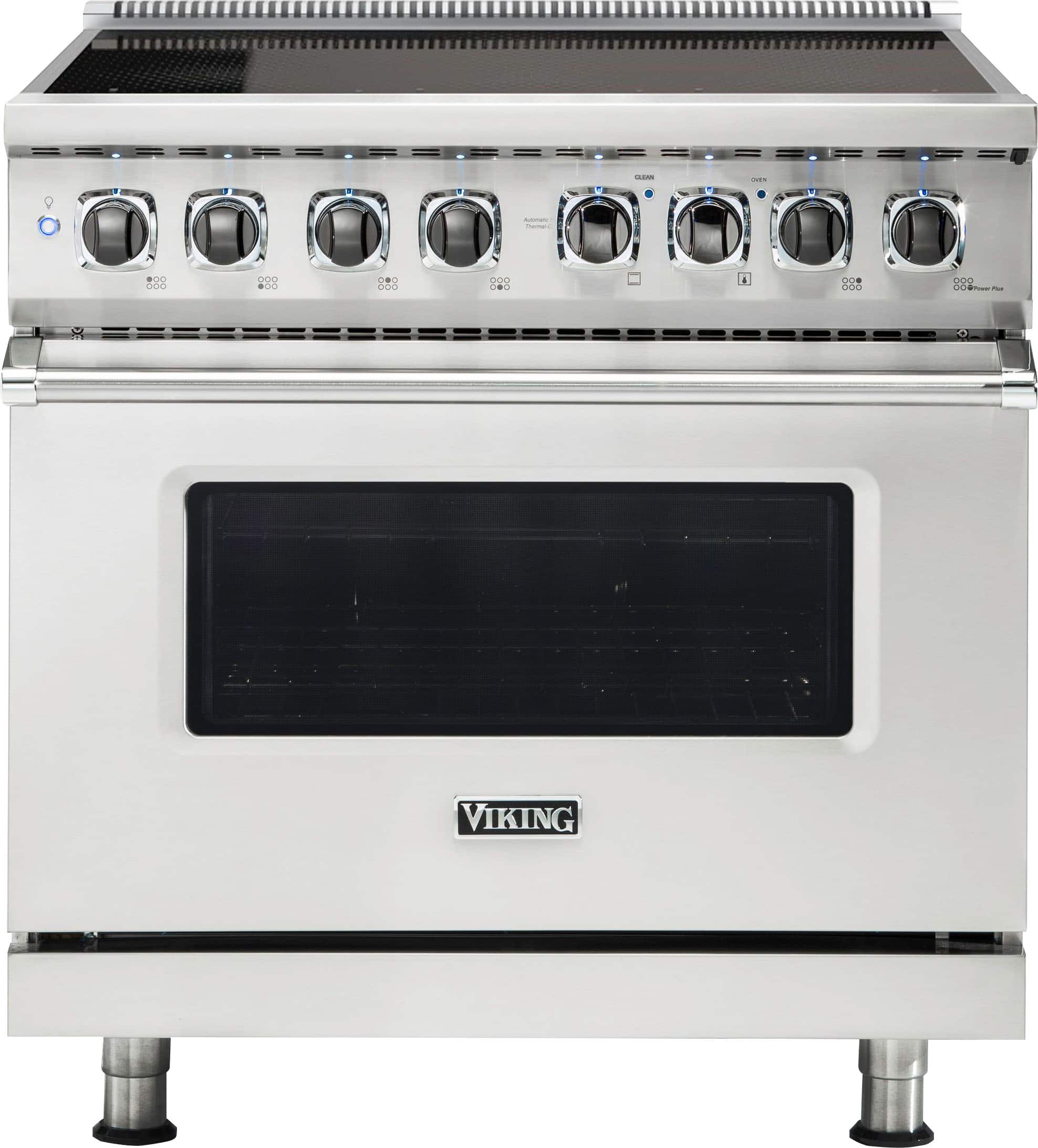 Front. Viking - 5 Series 5.6 Cu. Ft. Freestanding Electric Induction Range - Stainless.