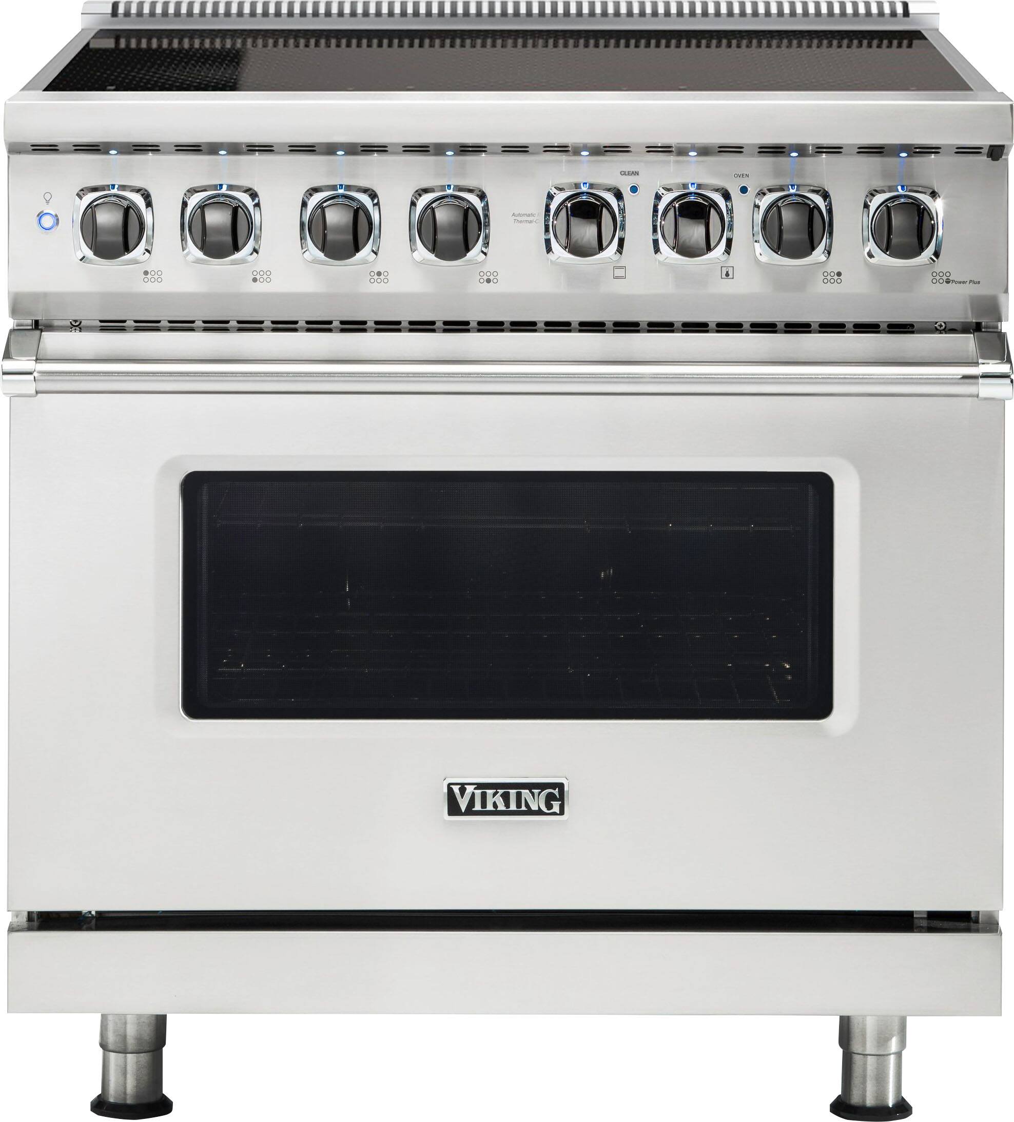 Front. Viking - 5 Series 5.6 Cu. Ft. Freestanding Electric Induction Range - Stainless.