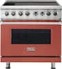 Front. Viking - 5 Series 5.6 Cu. Ft. Freestanding Electric Induction Range - Spiced Cider.