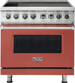 Viking - 5 Series 5.6 Cu. Ft. Freestanding Electric Induction Range - Spiced Cider