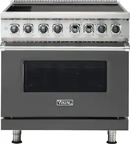 Viking - 5 Series 5.6 Cu. Ft. Freestanding Electric Induction Range - Damascus Gray