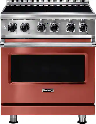 Front. Viking - 5 Series 4.7 Cu. Ft. Freestanding Electric Induction Range - Spiced Cider.