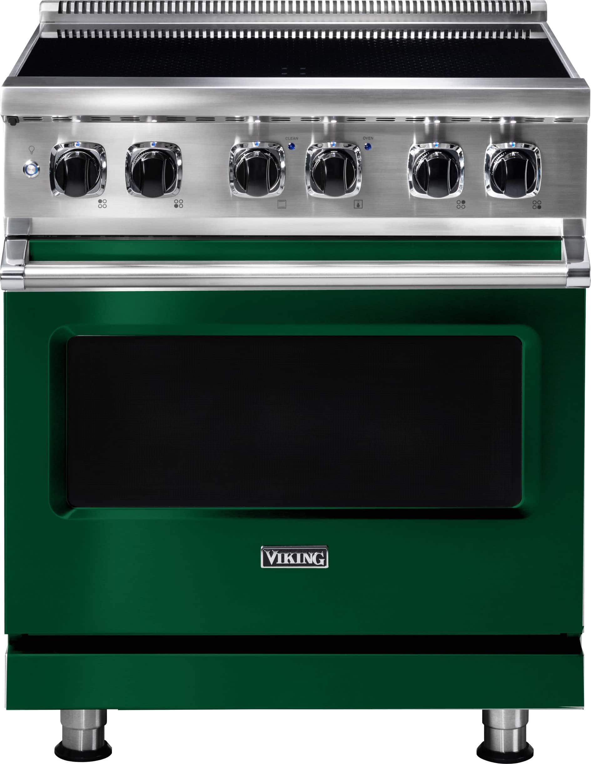 Front. Viking - 5 Series 4.7 Cu. Ft. Freestanding Electric Induction Range - Ivy.