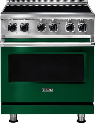 Front. Viking - 5 Series 4.7 Cu. Ft. Freestanding Electric Induction Range - Ivy.