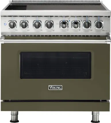 Front. Viking - 5 Series 5.6 Cu. Ft. Freestanding Electric Induction Range - Martini.